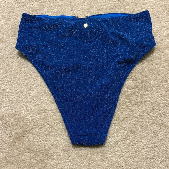 Victoria's Secret Shimmering Navy with Bright Blue High-Cut Bikini Bottom - Picture 4 of 4